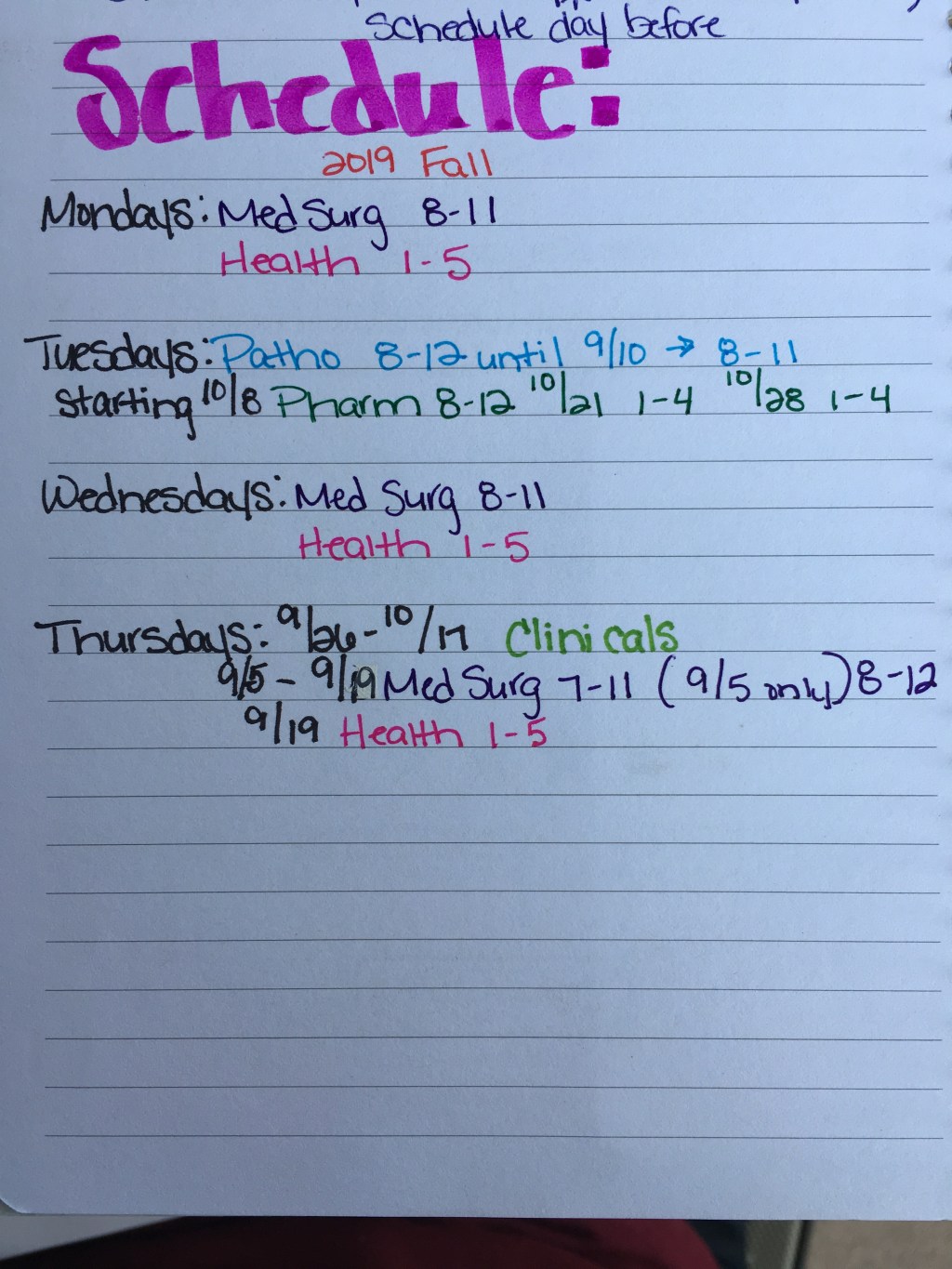 First Week of Nursing School